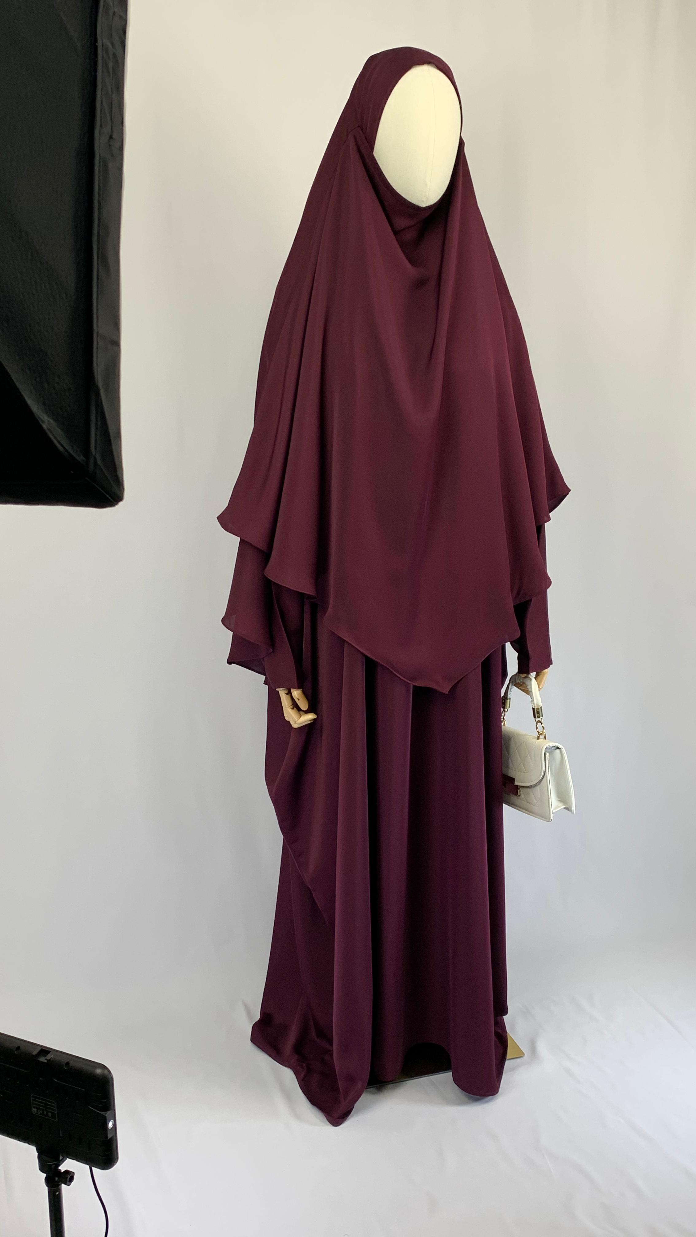Nida Diamond Khimar | Burgundy