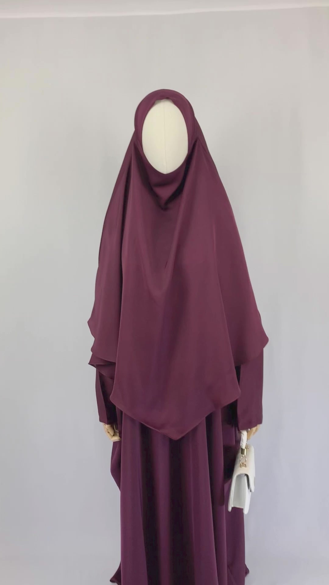 Nida Diamond Khimar | Burgundy